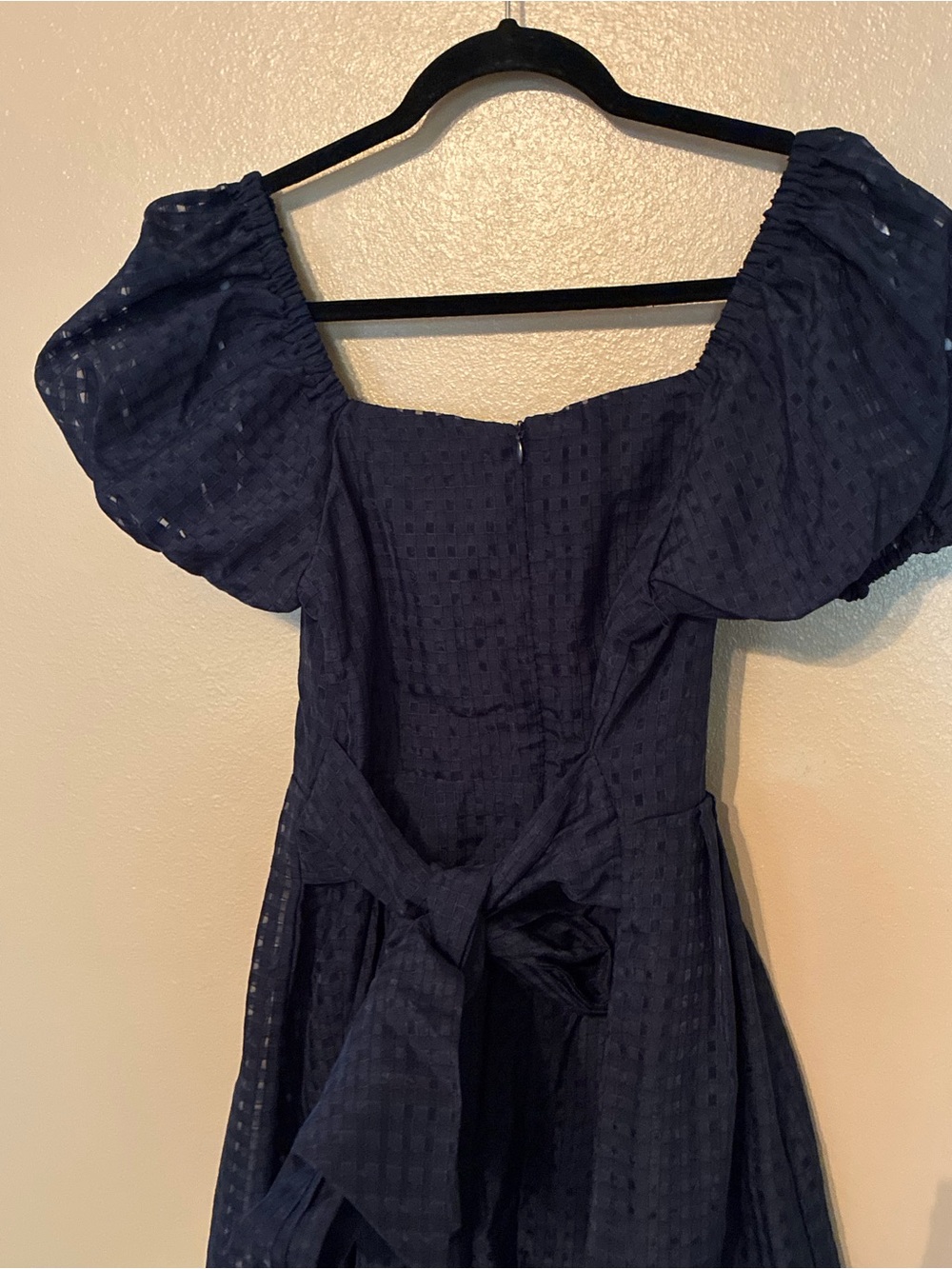Lulu’s Certain Charisma Navy Puff Sleeve Midi Dress Size M - Picture 6 of 6